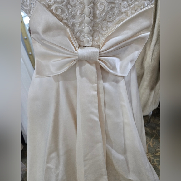 Moda Donatella Short Sleeve Wedding Gown with Emroidered Bodice - Picture 10 of 14